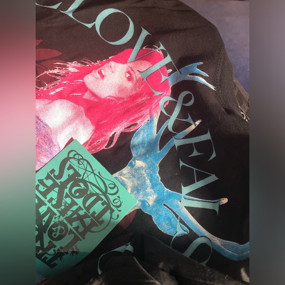 NWT True Love False Idols Stag Party Y2K Lady and Deer Black Tee - Size M - Picture 4 of 4